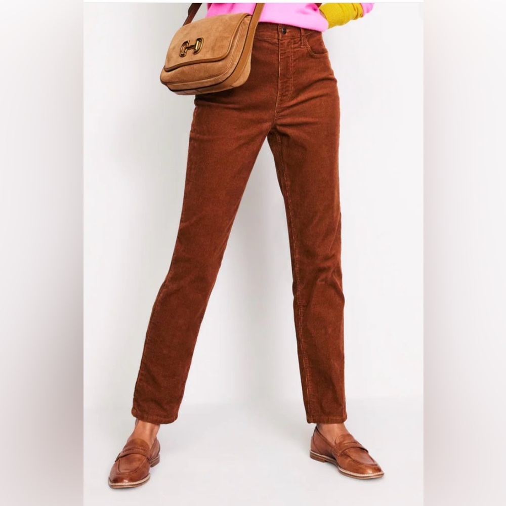 Boden 5 Pocket Cord Slim Pants Size 14R in Autumn Brown